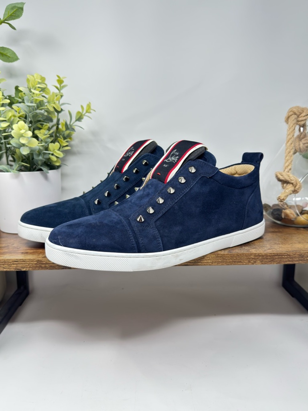 Christian Louboutin F.A.V. Fique A Vontade Blue Suede Shoes Mens Size 43 USA 9.5